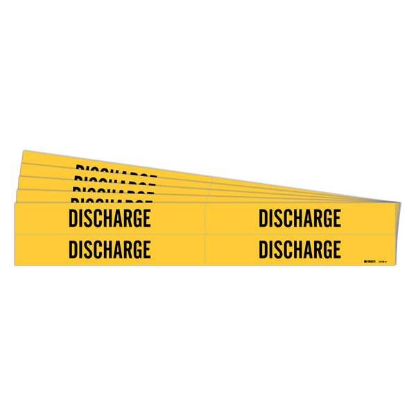 Brady Pipe Marker, Adhesive, Black, Discharge, PK5, 7079-4-PK - 7079-4-PK