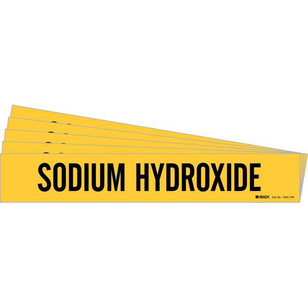 Brady Pipe Marker, Black, Sodium Hydroxide, PK5, 7263-1HV-PK - 7263-1HV-PK