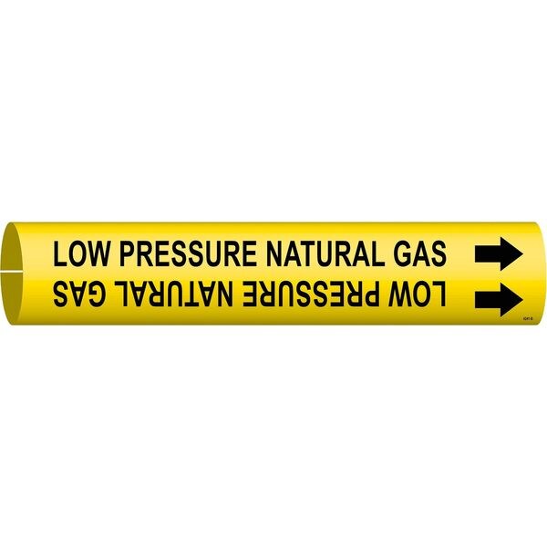 Brady Pipe Marker, Low Pressure Natural Gas, Yel, 4241-B - 4241-B