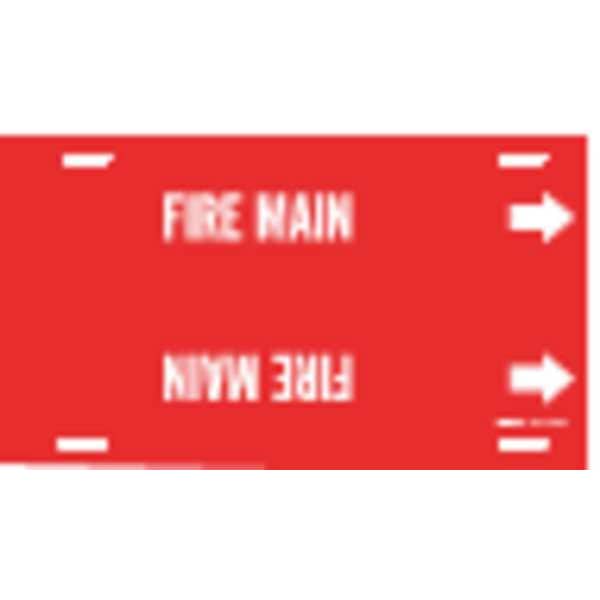 Brady Pipe Marker, Fire Main, Red, 6 to 7-7/8 In - 4185-F