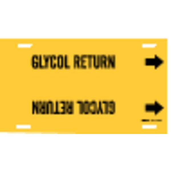 Brady Pipe Marker, Glycol Return, Yel, 10 to15 In - 4189-H