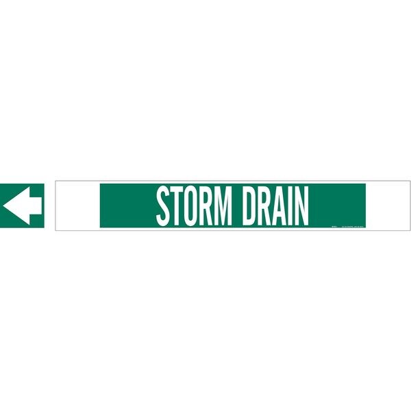 Brady Pipe Marker, Storm Drain, Gn, 8 In or Lrger, 5769-HPHV - 5769-HPHV