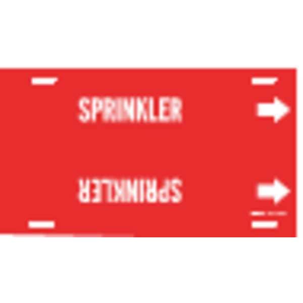 Brady Pipe Marker, Sprinkler, Red, 8 to 9-7/8 In - 4277-G