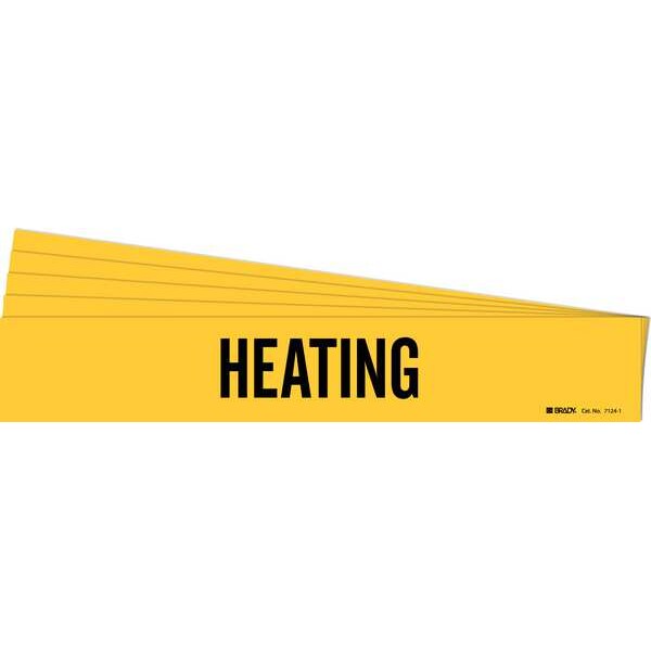 Brady Pipe Marker, Adhesive, Black, Heating, PK5, 7124-1-PK - 7124-1-PK