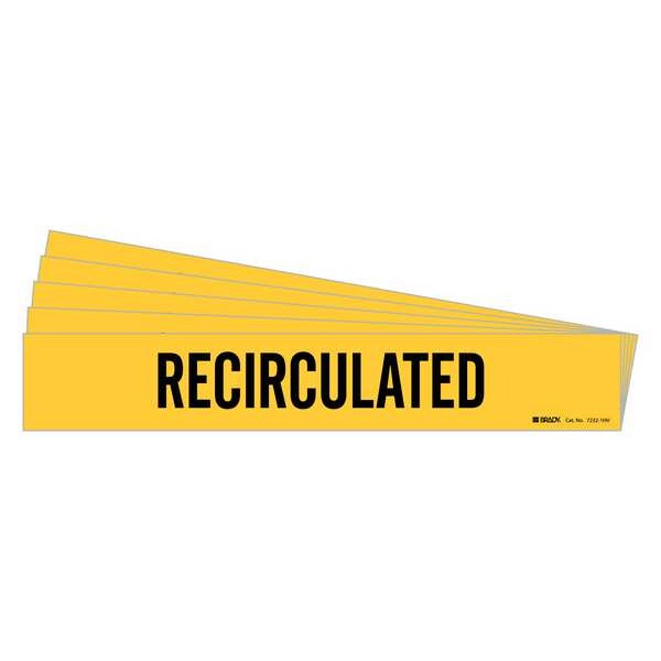 Brady Pipe Marker, Black, Recirculated, PK5, 7232-1HV-PK - 7232-1HV-PK