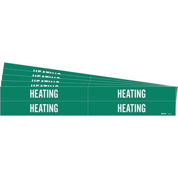 Brady Pipe Marker, Adhesive, White, Heating, PK5, 7361-4-PK - 7361-4-PK