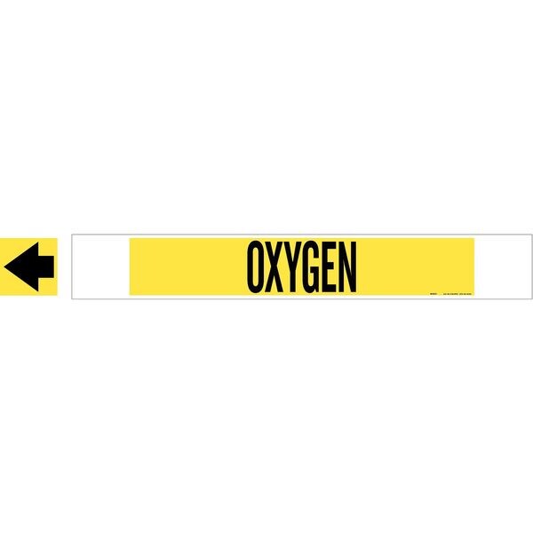 Brady Pipe Marker, Oxygen, Yel, 8 In or Greater - 5736-HPHV