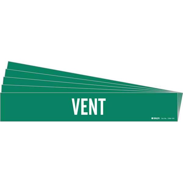Brady Pipe Marker, Adhesive, White, Vent, PK5, 7296-1HV-PK - 7296-1HV-PK