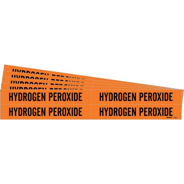 Brady Pipe Marker, Black, Hydrogen Peroxide, PK5, 7383-4-PK - 7383-4-PK