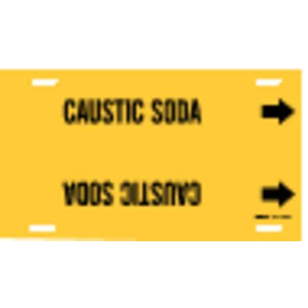 Brady Pipe Marker, Caustic Soda, Y, 8 to9-7/8 In - 4021-G