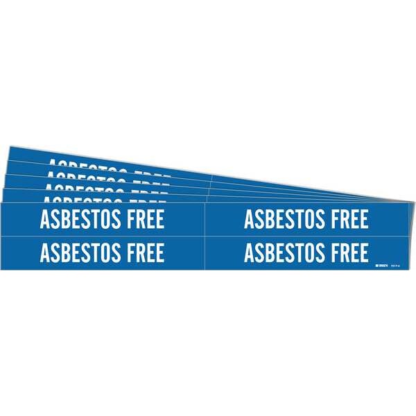 Brady Pipe Marker, White, Asbestos Free, PK5, 7017-4-PK - 7017-4-PK