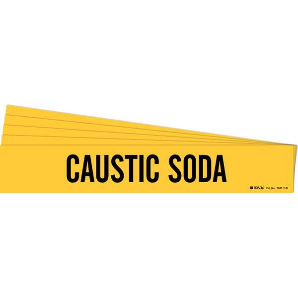 Brady Pipe Marker, Black, Caustic Soda, PK5, 7041-1HV-PK - 7041-1HV-PK