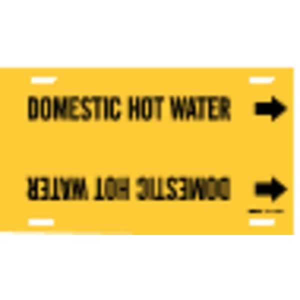 Brady Pipe Mrkr, Domestic Hot Water, 6to7-7/8 In, 4051-F - 4051-F