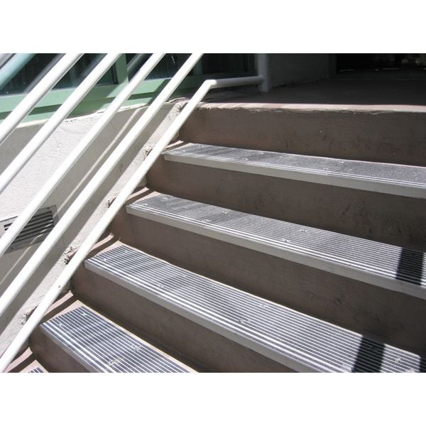 Wooster Products Stair Tread, Black, 48in W, Extruded Alum, 500BLA4 - 500BLA4