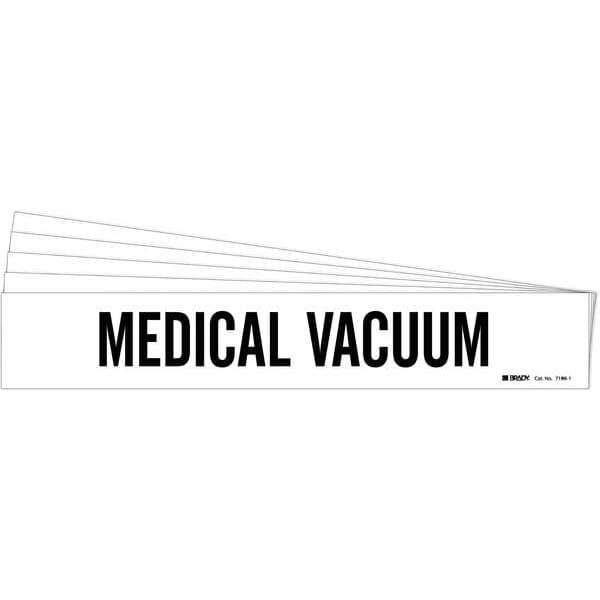 Brady Pipe Marker, Black, Medical Vacuum, PK5, 7186-1-PK - 7186-1-PK