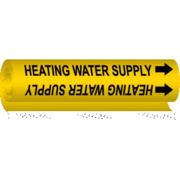 Brady Pipe Marker, Heating Water Supply, Yellow, 5703-II - 5703-II