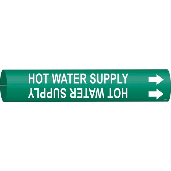 Brady Pipe Mrkr, Hot Water Supply, 1-1/2 to2-3/8, 4338-B - 4338-B