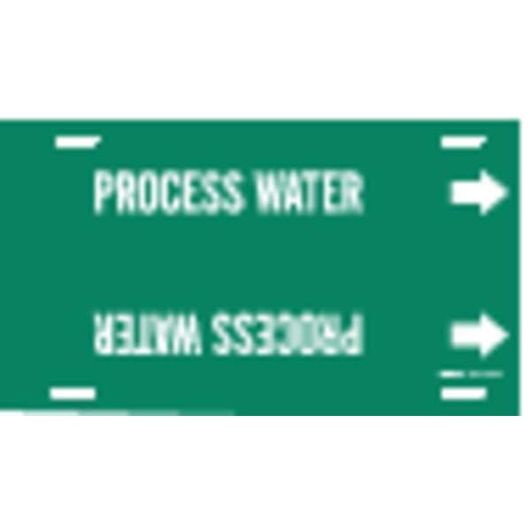 Brady Pipe Marker, Process Water, Gn, 6to7-7/8 In - 4113-F