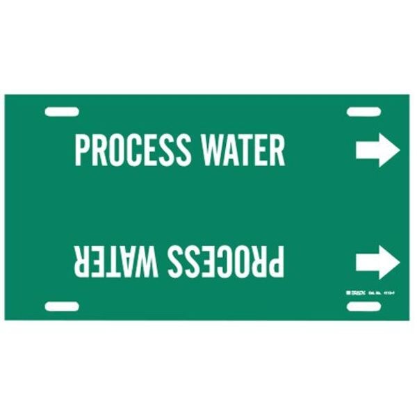 Brady Pipe Marker, Process Water, Gn, 6to7-7/8 In - 4113-F