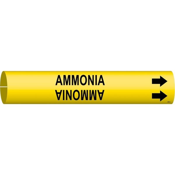 Brady Pipe Marker, Ammonia, Yel, 2-1/2 to3-7/8 In - 4005-C
