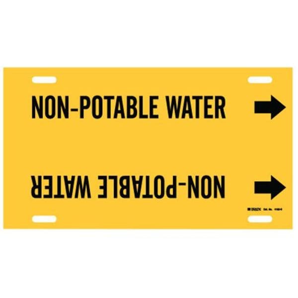 Brady Pipe Markr, Non-Potable Water, 8to9-7/8 In - 4102-G