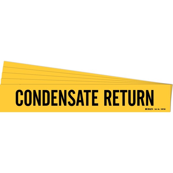Brady CONDENSATE RETURN Pipe Marker Style 1 Polyester Black on Yellow 1 per Card, 5 PK - 105748-PK