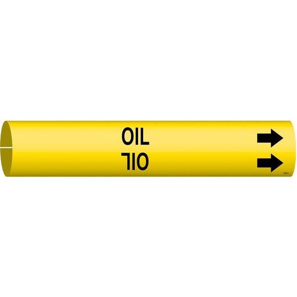 Brady Pipe Marker, Oil, Yellow, 3/4 to 1-3/8 In - 4103-A