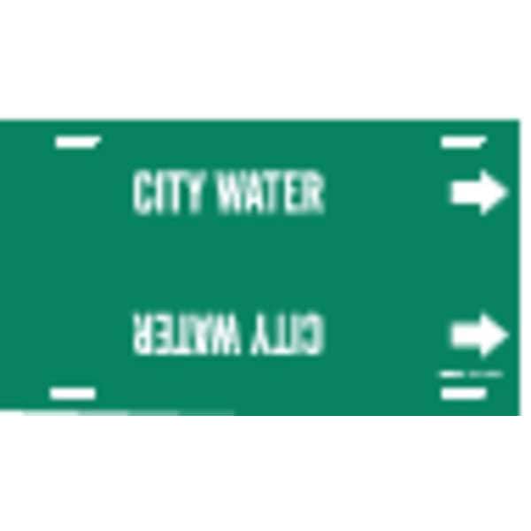 Brady Pipe Marker, City Water, Grn, 6 to 7-7/8 In - 4028-F