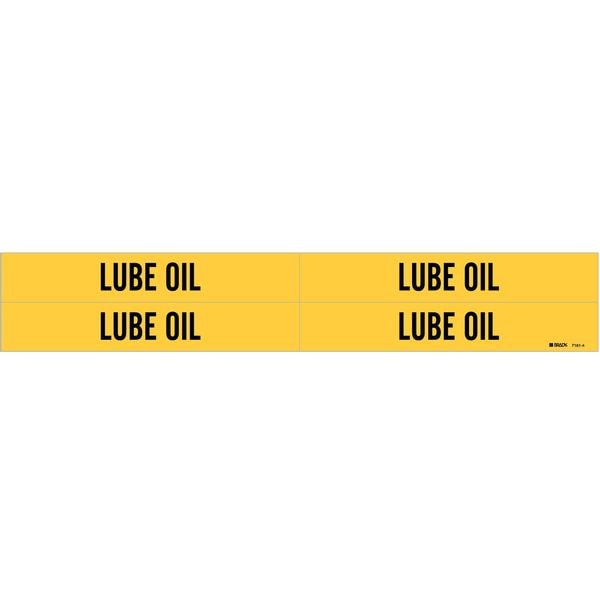 Brady Pipe Marker, Lube Oil, Yel, 3/4 to 2-3/8 In - 7181-4