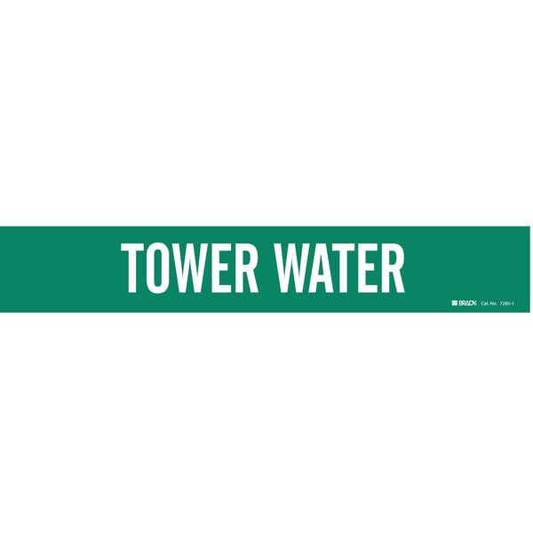 Brady Pipe Marker, Tower Water, 2-1/2to7-7/8 In - 7285-1