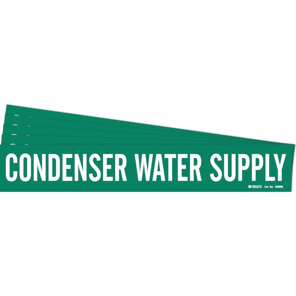 Brady CONDENSER WATER SUPPLY Pipe Marker Style 1 Polyester WT on GN 1 per Card, 5 PK - 106080-PK