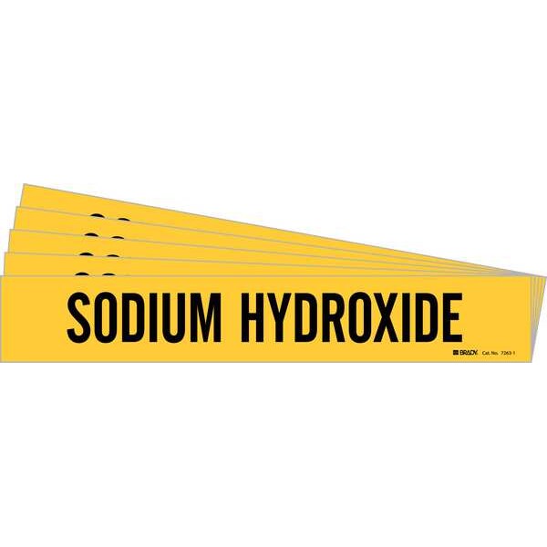 Brady Pipe Marker, Black, Sodium Hydroxide, PK5, 7263-1-PK - 7263-1-PK