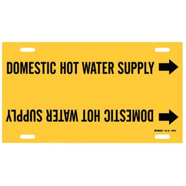 Brady Pipe Marker, Domestic Hot Water Supply, Y, 4053-G - 4053-G