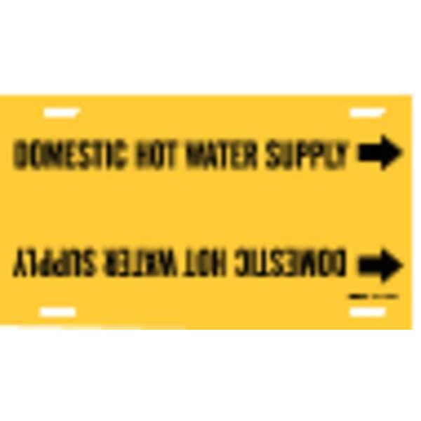 Brady Pipe Marker, Domestic Hot Water Supply, Y, 4053-G - 4053-G