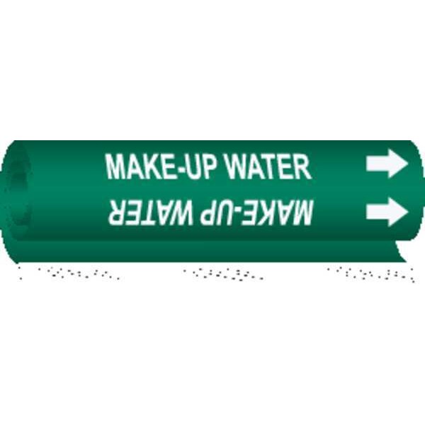 Brady Pipe Marker, Make Up Water, 1/2to1-3/8 In - 5722-O