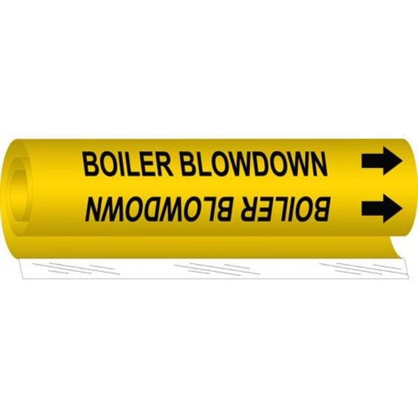 Brady Pipe Mrkr, Boiler Blow Down, 1/2to1-3/8 In - 5636-O