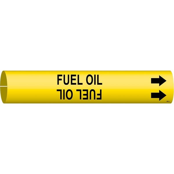 Brady Pipe Marker, Fuel Oil, Yel, 3/4 to 1-3/8 In - 4063-A
