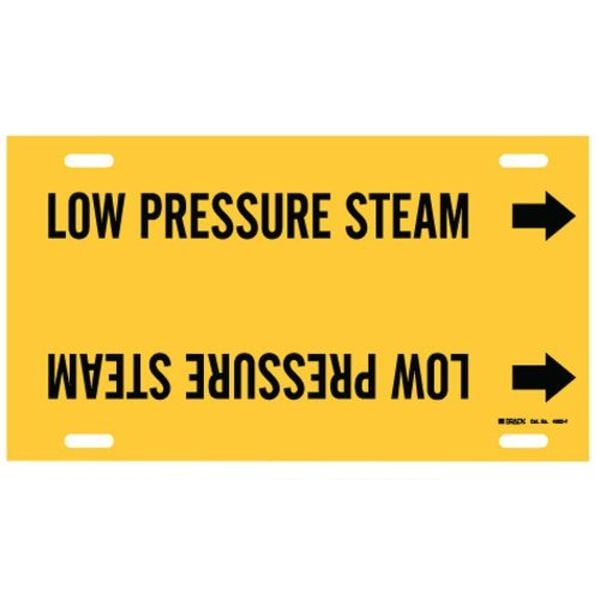 Brady Pipe Mrkr, Low Pressure Steam, 6to7-7/8 In - 4092-F