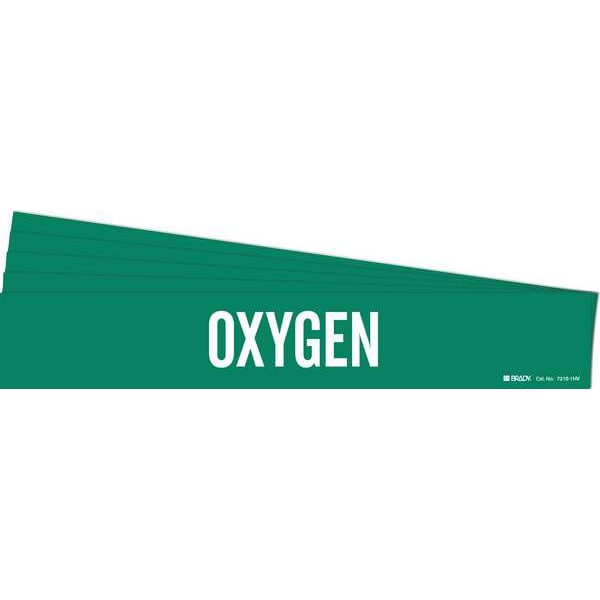 Brady Pipe Marker, Adhesive, White, Oxygen, PK5, 7210-1HV-PK - 7210-1HV-PK