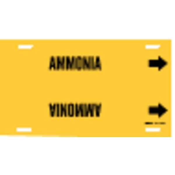 Brady Pipe Marker, Ammonia, Yellow, 6 to 7-7/8 In - 4005-F