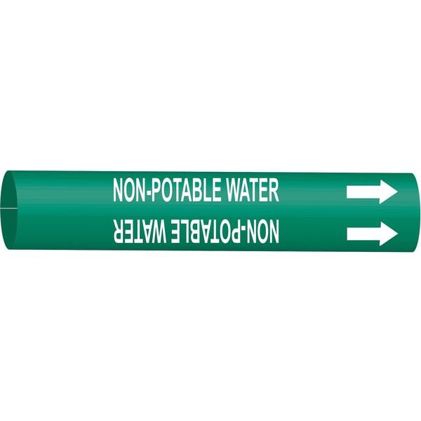Brady Pipe Marker, Non-Potable Water, 10to15 In - 4351-H