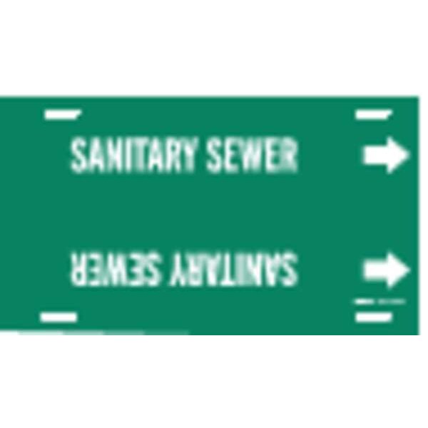 Brady Pipe Markr, Sanitary Sewer, Gn, 6to7-7/8 In - 4123-F