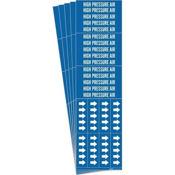Brady Pipe Marker, White, High Pressure Air, PK5, 7367-3C-PK - 7367-3C-PK