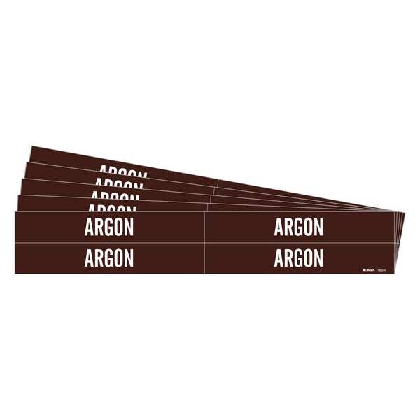 Brady Pipe Marker, Adhesive, White, Argon, PK5, 7322-4-PK - 7322-4-PK