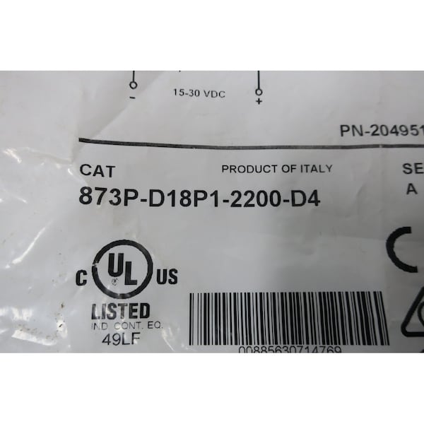 SENSOR DE PROXIMIDAD DE 15-30V-DC Allen Bradley - 873P-D18P1-2200-D4