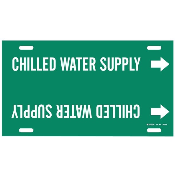 Brady Pipe Mrkr, Chilled Water Supply, 8 to9-7/8 - 4024-G