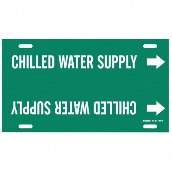 Brady Pipe Mrkr, Chilled Water Supply, 8 to9-7/8 - 4024-G