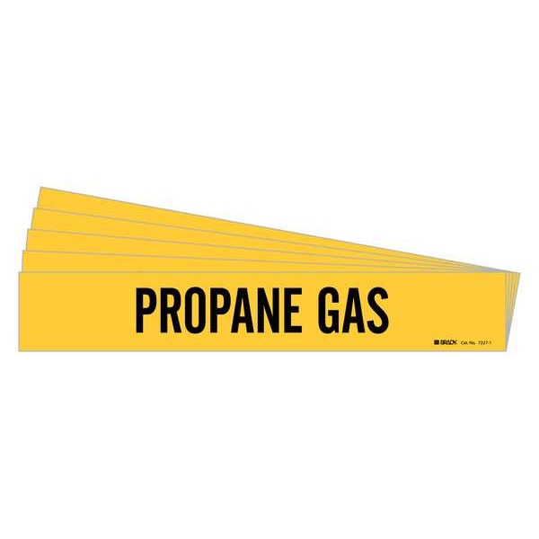 Brady Pipe Marker, Black, Propane Gas, PK5, 7227-1-PK - 7227-1-PK