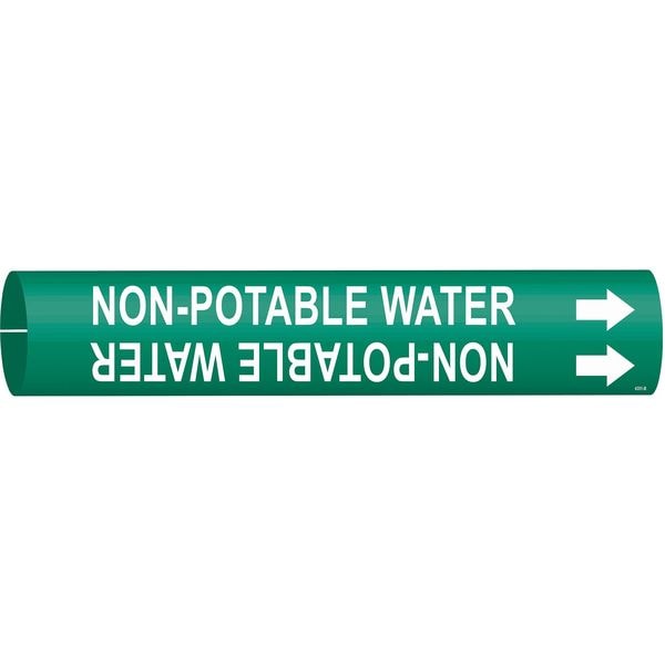 Brady Pipe Mrkr, Non-Potable Water, 1-1/2to2-3/8, 4351-B - 4351-B