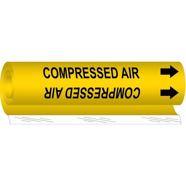 Brady Pipe Marker, Compressed Air, 1/2to1-3/8 In - 5661-O